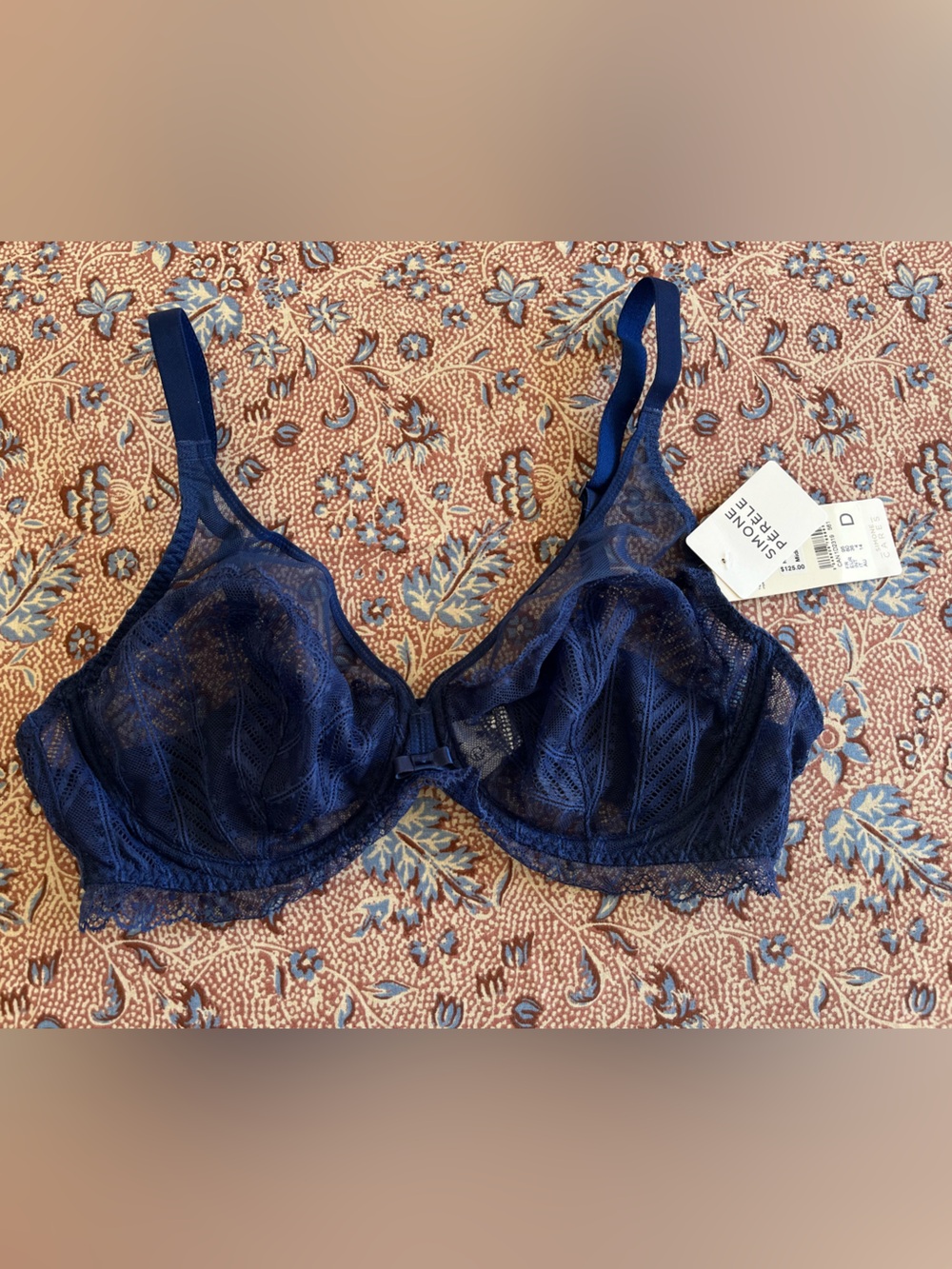 NWT Simone Perele Canopee Sheer Lace Plunge full coverage underwire Bra 36D